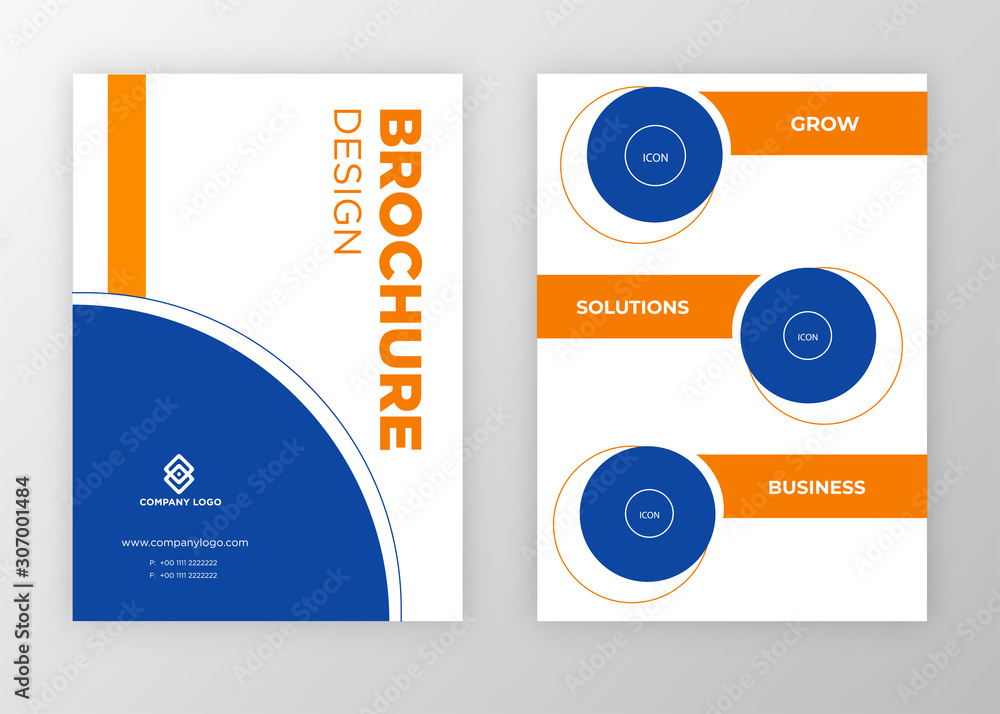 Brochure template design vector. Modern design with abstract and colorful shapes can be use for leaflet, book, poster, flyer, catalogue in A4 size. easy to edit, customize for print