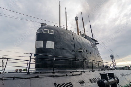 the captain's control room of the ship in the submarine