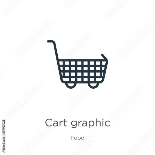 Cart graphic icon. Thin linear cart graphic outline icon isolated on white background from food collection. Line vector cart graphic sign, symbol for web and mobile