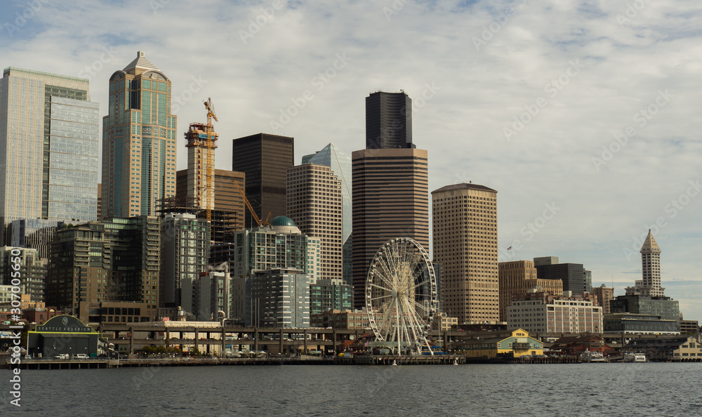 Seattle waterfront skyline from Elliott Bay