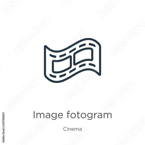 Image fotogram icon. Thin linear image fotogram outline icon isolated on white background from cinema collection. Line vector image fotogram sign, symbol for web and mobile