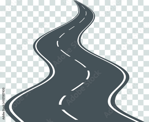 Vector winding road isolated on transparent background. Vector EPS 10.