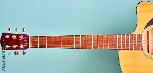 fretboard of a guitar on a beautiful background