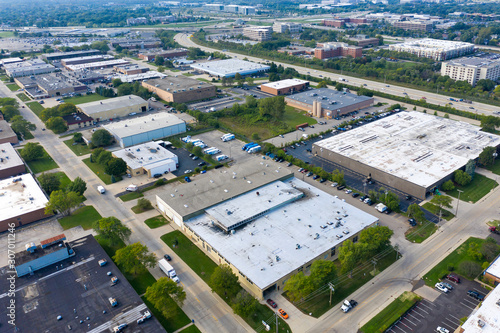 Canvas Print Office Park Expressway Aerial
