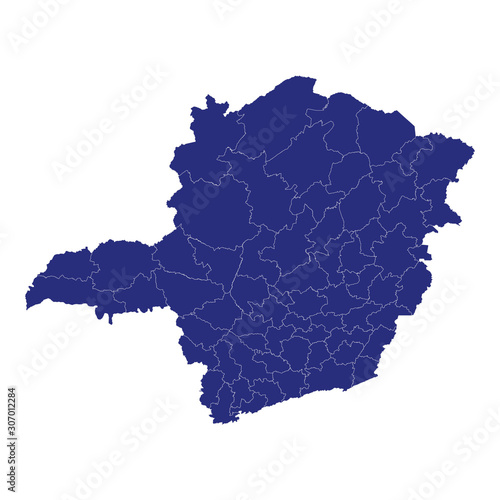 minas gerais High Quality map is a state of Brazil
