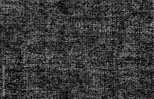 Vector fabric texture. Distressed texture of weaving fabric. Grunge background. Abstract halftone vector illustration. Overlay for interesting effect and depth. Black isolated on white background.