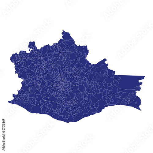 Canvas Print Oaxaca High Quality map is a state of Mexico