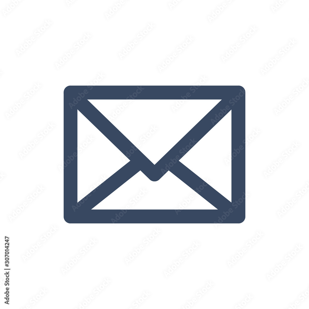 Email icon. Outline envelope sign isolated on the white background Email icon. Outline envelope sign isolated on the white background