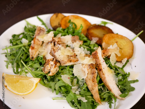 Chicken dish on a restaurant table