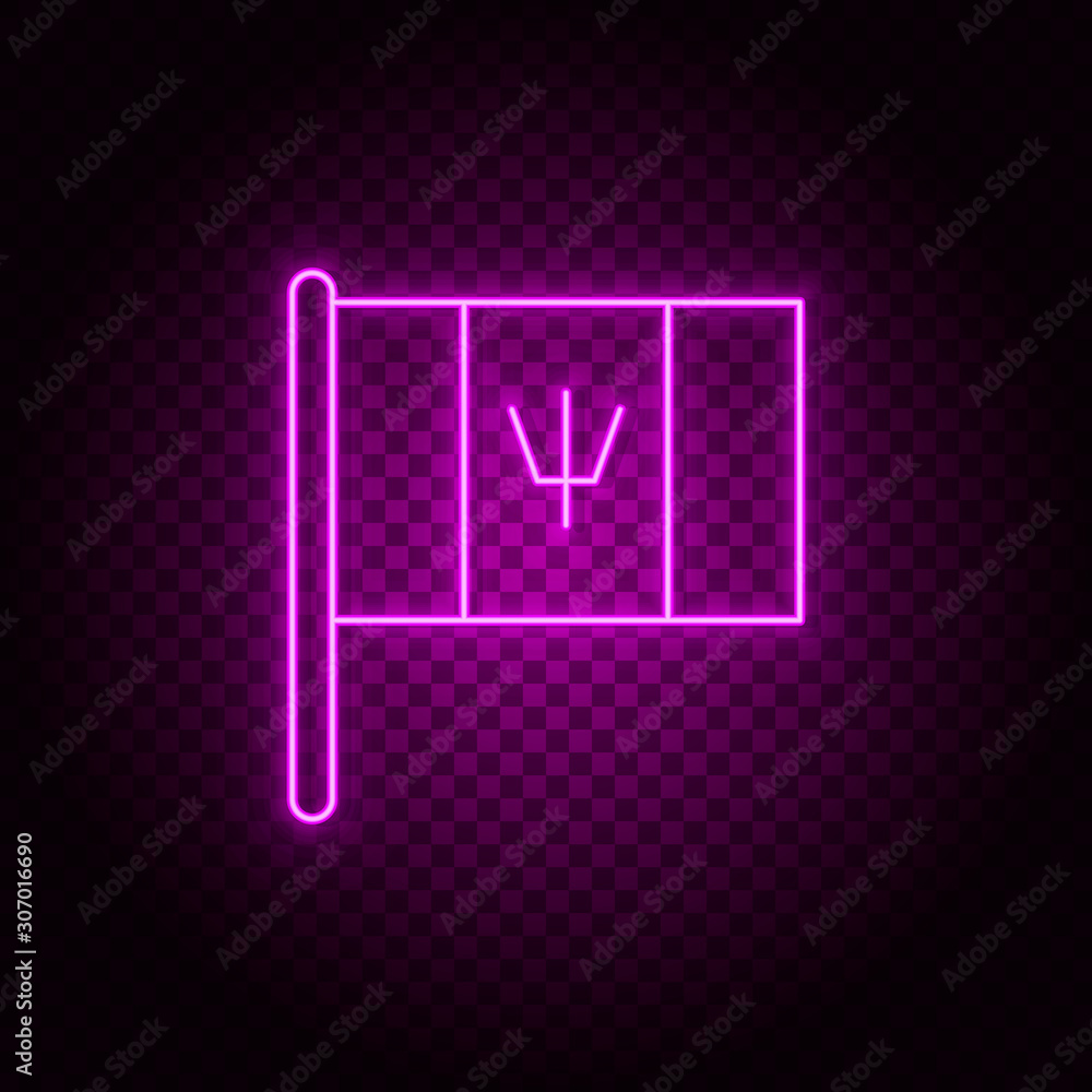 barbados, country, flag. Pink neon vector icon. Transparent background