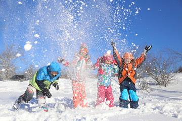 Kids in winter time