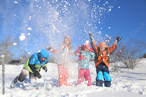 Kids in winter time