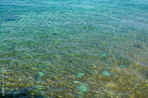 Transparent and clear waters of mediterranean sea