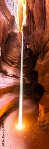 lower antelope canyon, light beam in slot canyon. 