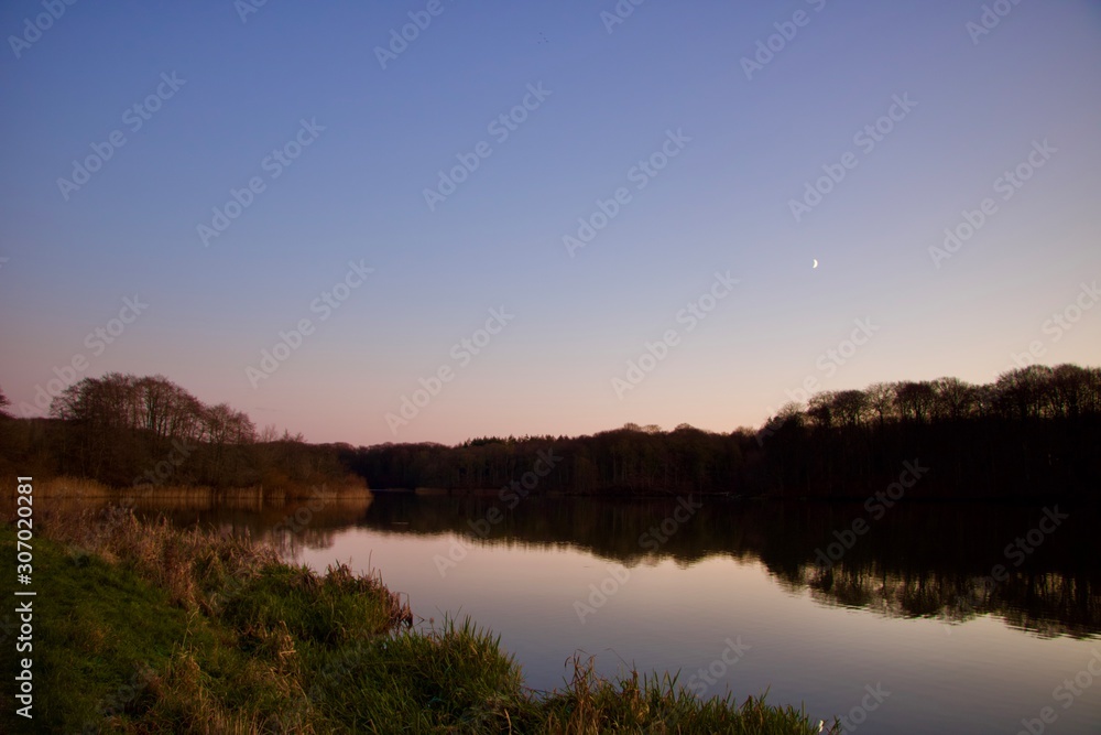 Beautiful sunset over the lake in Denmark... Beautiful sunset over the lake in Denmark...