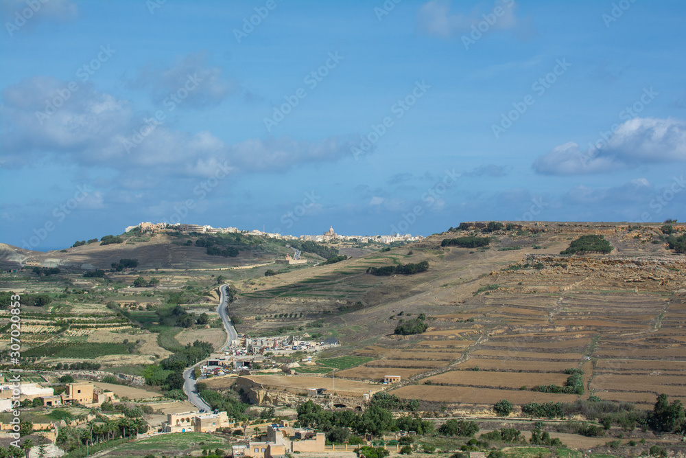 Panorama view at Gozo island in Malta
