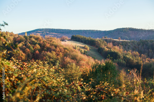 Beautiful countryside view of autumn landscape