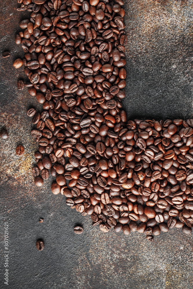 Black coffee beans studio shot. Black coffee beans studio shot.