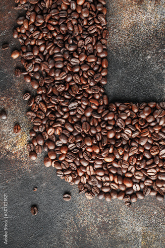 Black coffee beans studio shot.
