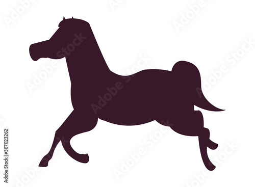 cute carousel horse isolated icon