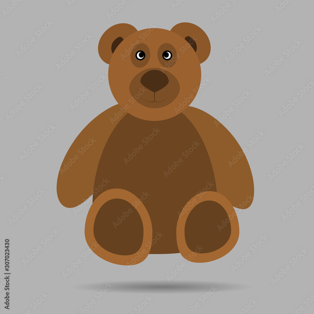 Obraz premium Realistic toy teddy Bear new year and christmas object isolated on background. Vector illustration eps 10.
