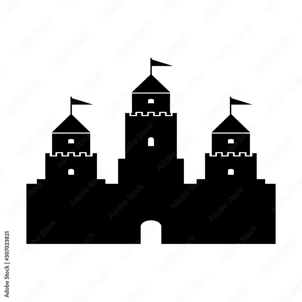 Castle icon on white.