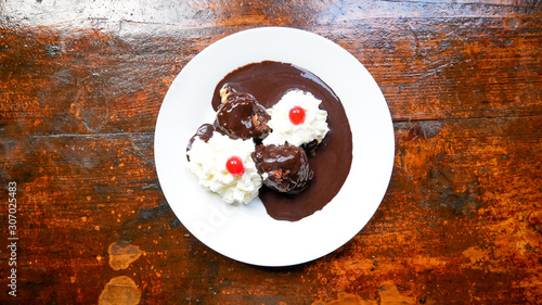 Dessert on a restaurant table