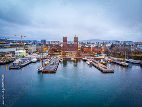 Oslo city hall in winter time, Norway photo