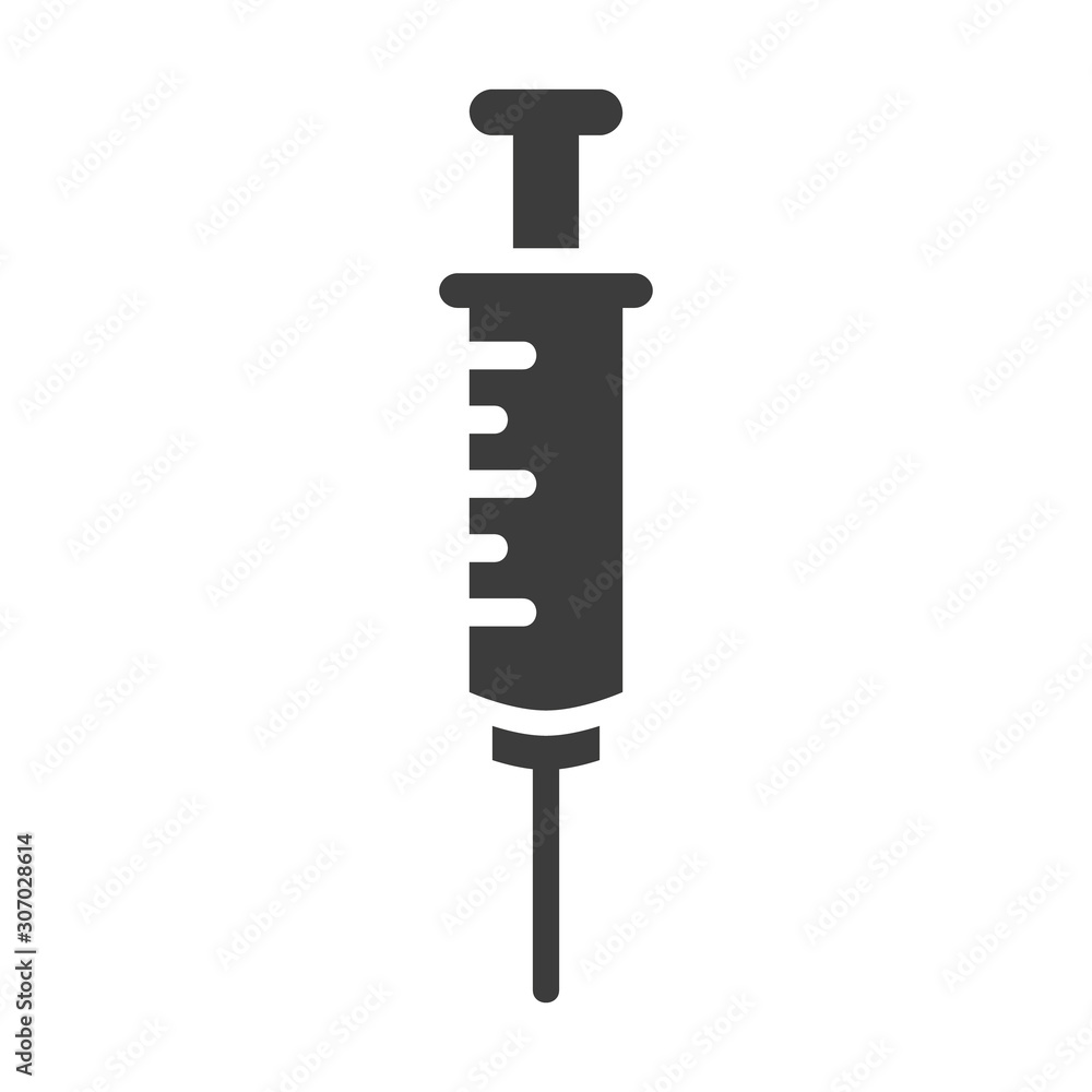 Syringe icon on white background. Syringe icon on white background.