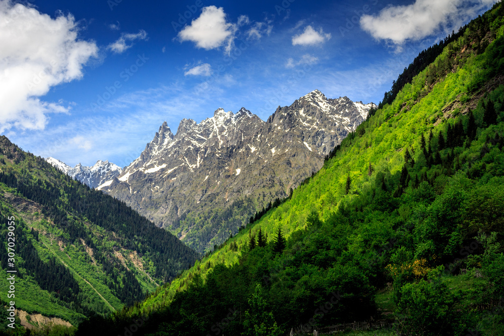 Svaneti beautiful mountains. Caucasian nature