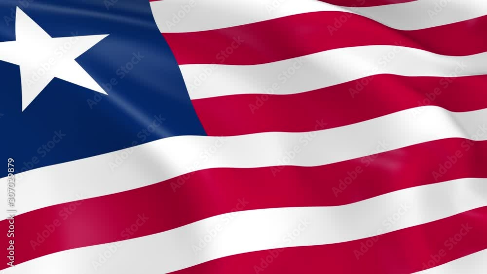 Photo realistic slow motion 4KHD flag of the Liberia waving in the wind. Seamless loop animation with highly detailed fabric texture in 4K resolution. Photo realistic slow motion 4KHD flag of the Liberia waving in the wind. Seamless loop animation with highly detailed fabric texture in 4K resolution.