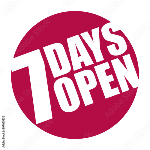 red vector banner seven days open