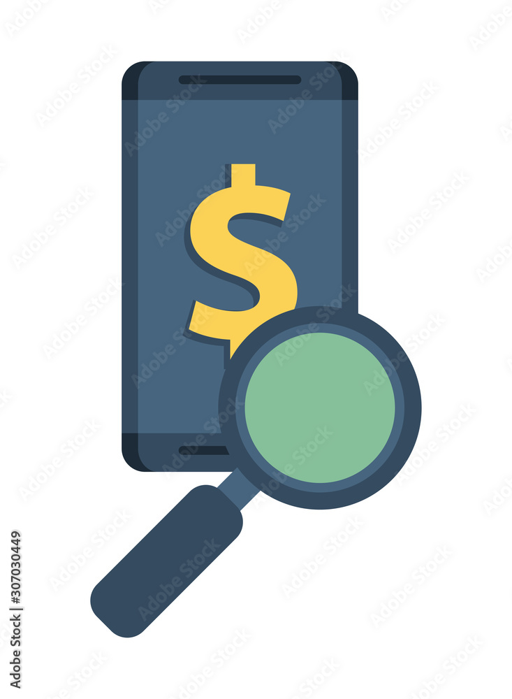 smartphone with dollar money symbol smartphone with dollar money symbol