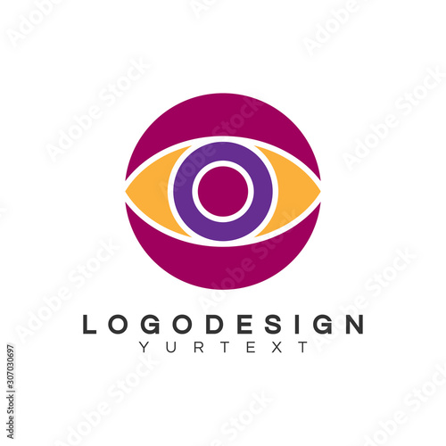 eye logo vector design full color