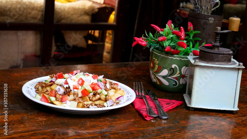 Gyros on a restaurant table