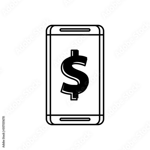 smartphone with dollar money symbol