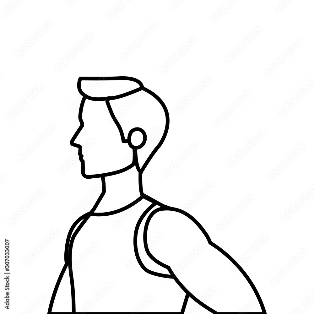 young man athlete line style icon vector illustration design young man athlete line style icon vector illustration design