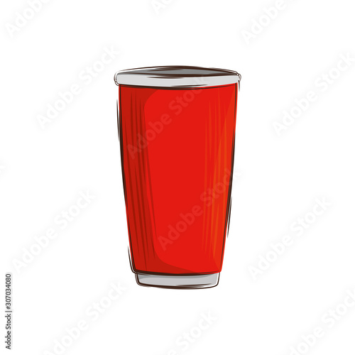 cup plastic beverage isolated icon vector illustration design