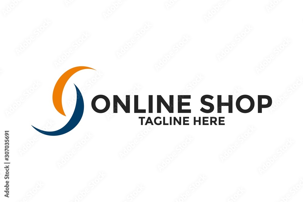 Obraz premium Abstract Letter S Shop Logo Vector , Shopping Logo design template