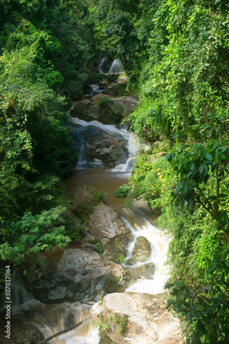 Natural waterfalls trees © scenery1