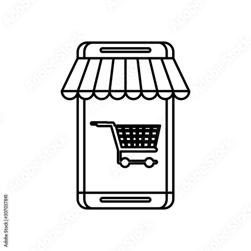 smartphone device with shopping cart