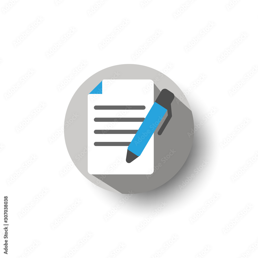 contract sign flat long shadow icon style contract sign flat long shadow icon style