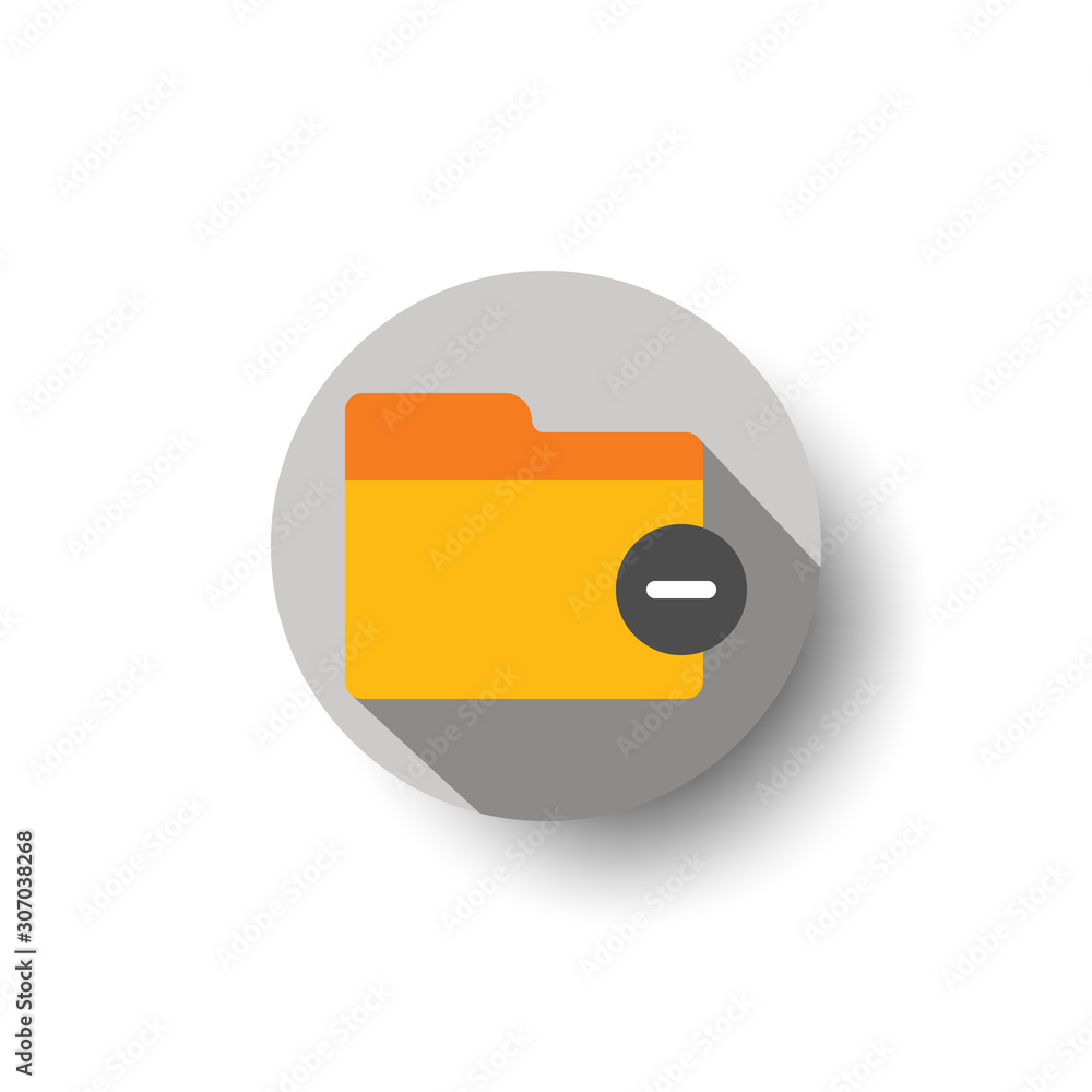 delete folder flat long shadow icon style delete folder flat long shadow icon style