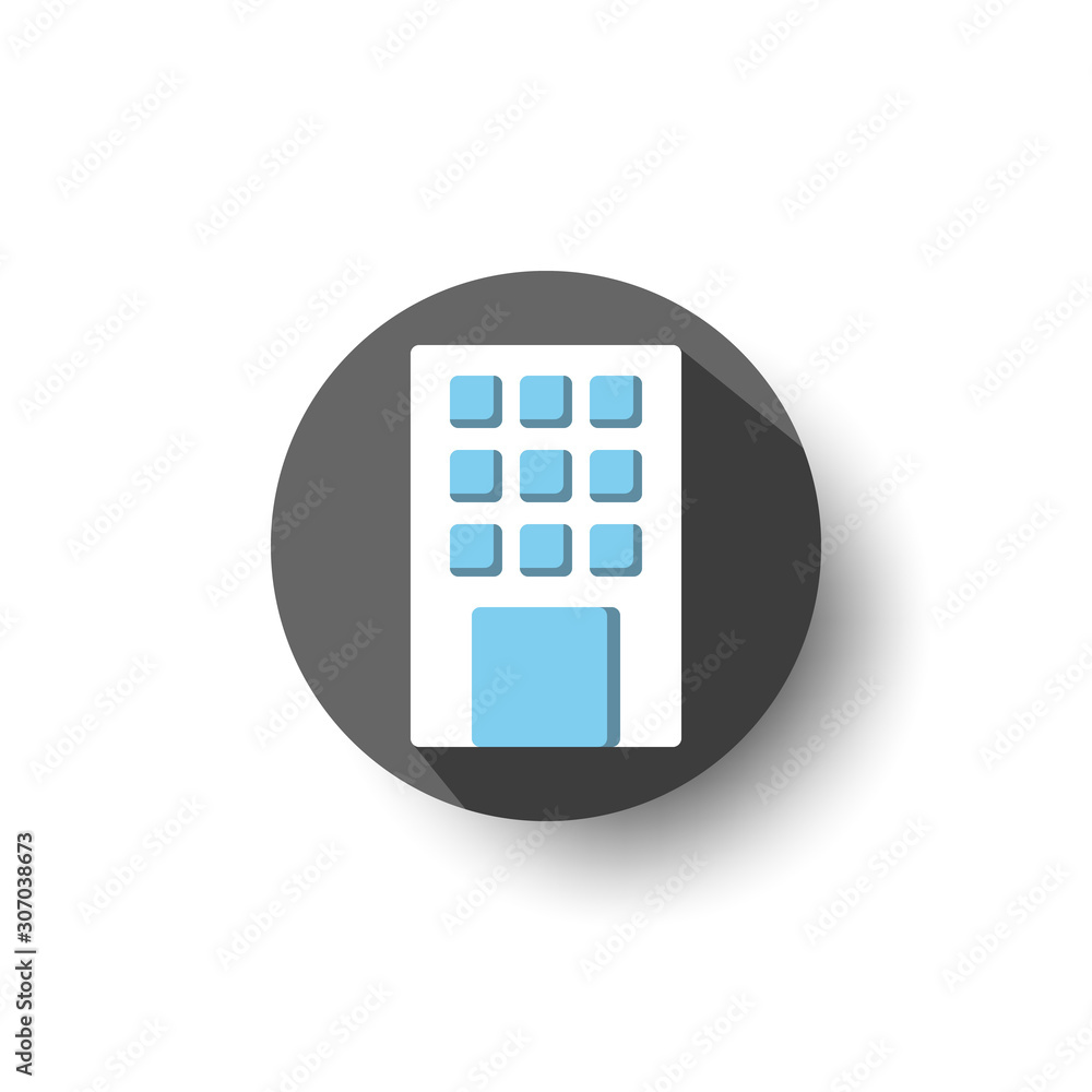 building flat long shadow icon style building flat long shadow icon style