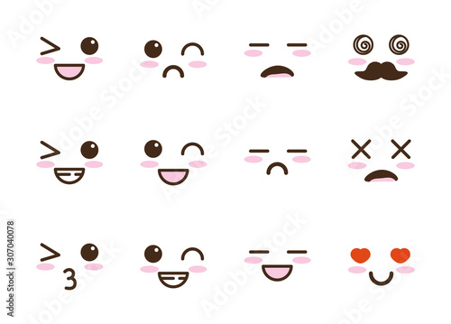 bundle of faces kawaii characters