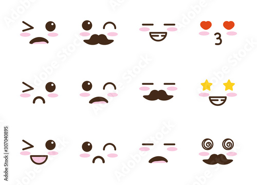 bundle of faces kawaii characters