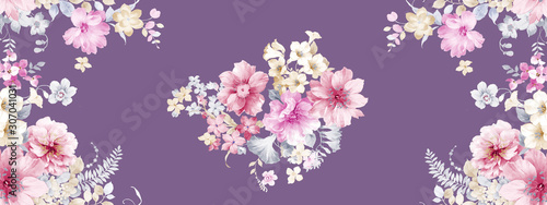 Watercolor flower, background pattern, wallpaper design