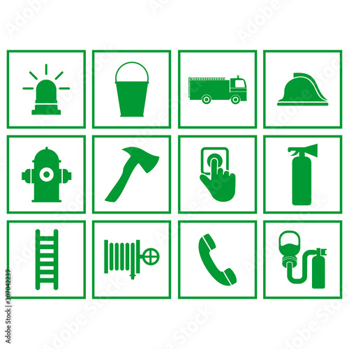 fire emergency tools sign icon vector design symbol
