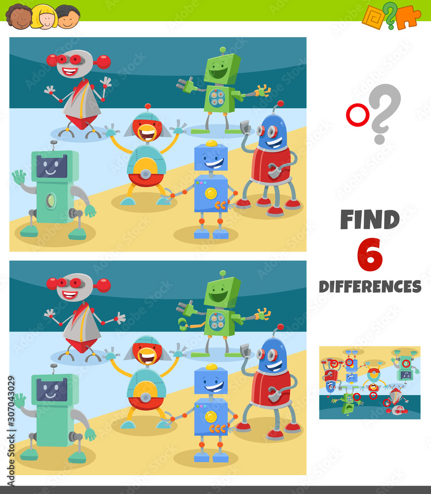 differences game with fantasy robots characters differences game with fantasy robots characters