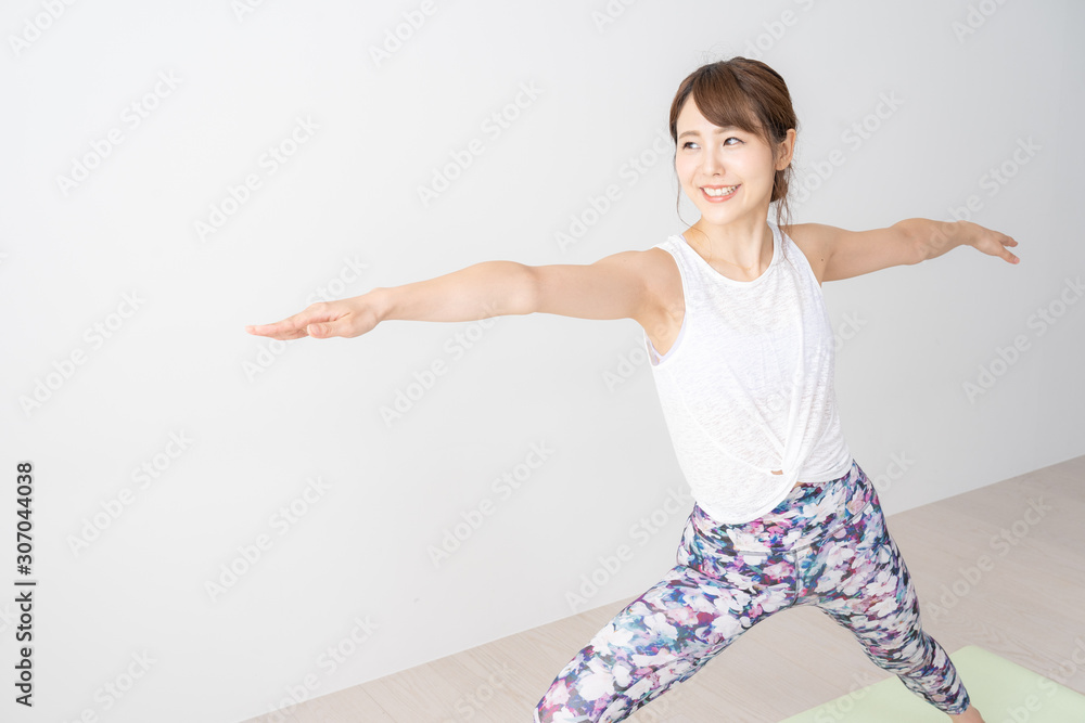 young woman doing yoga exercise young woman doing yoga exercise